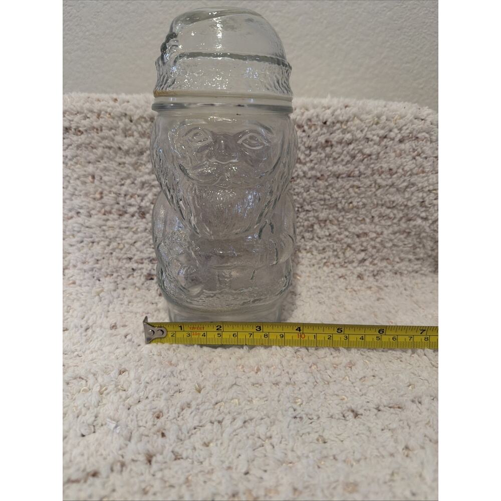 Vintage Libby Clear Glass Santa Claus Apothecary Candy Jar CHRISTMAS - Picture 7 of 7